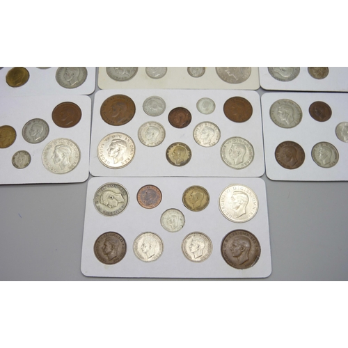 A collection of 1937-1946 coins