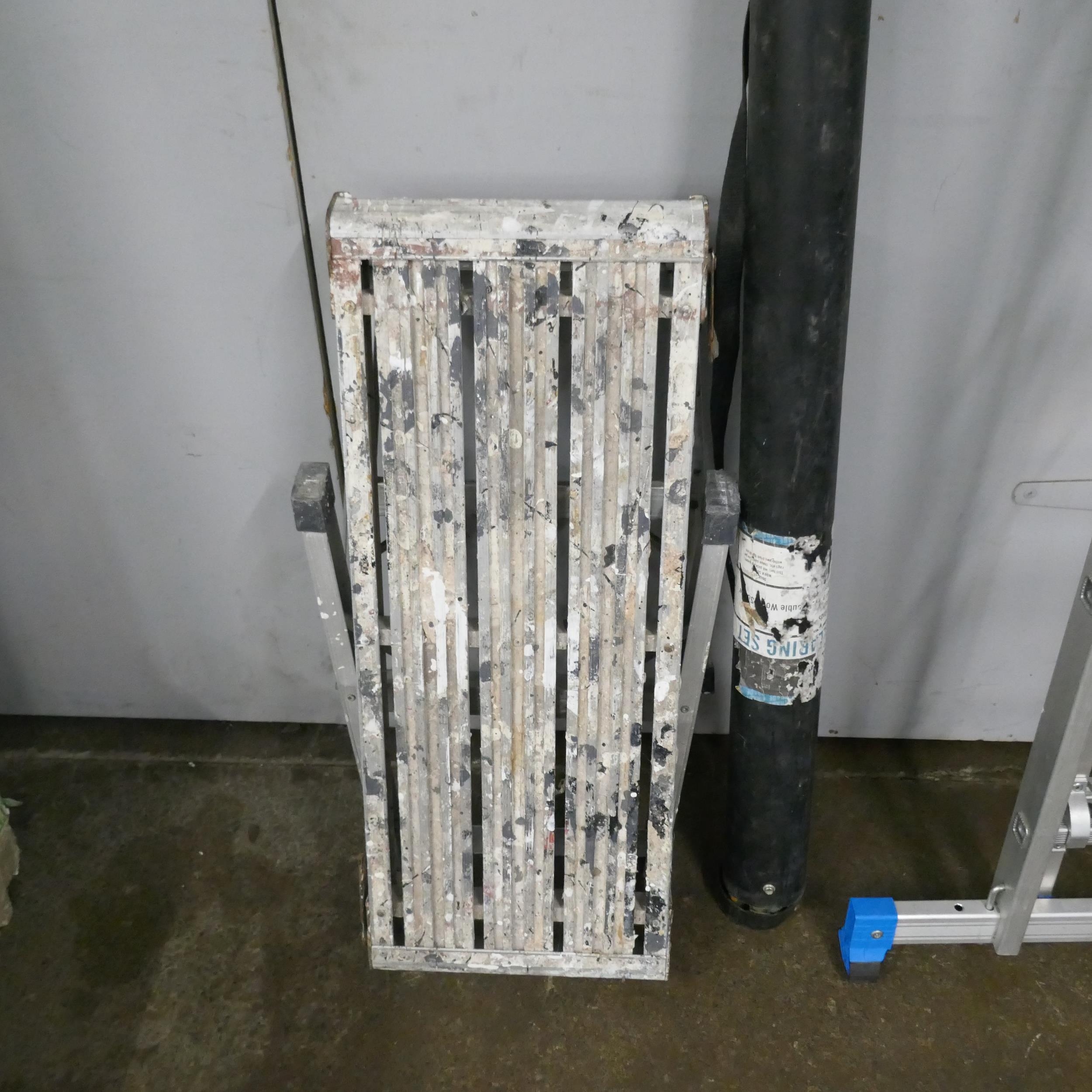 A 6-rung double extending Mac Allister ladder, a step and a set of ...