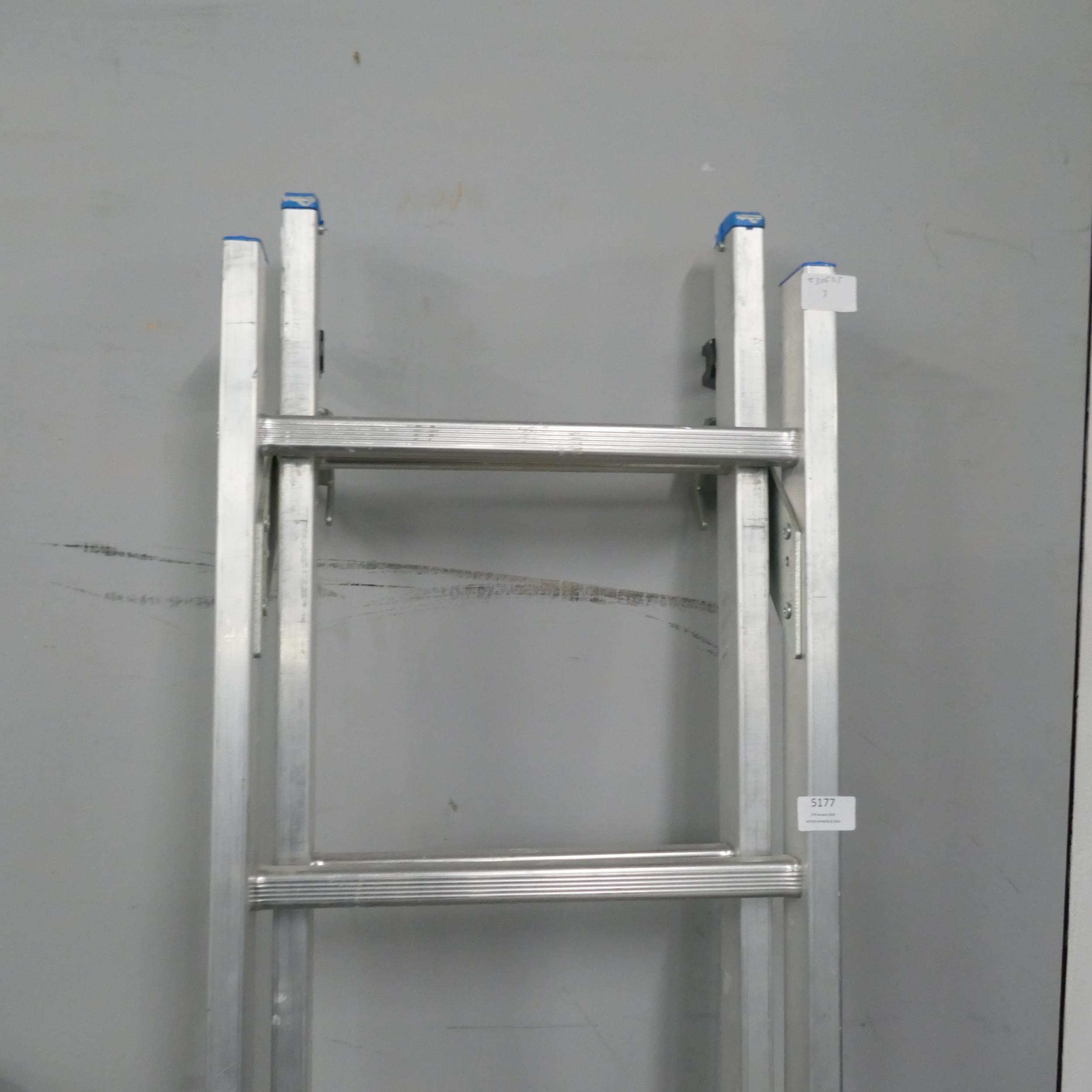 A 6-rung double extending Mac Allister ladder, a step and a set of ...