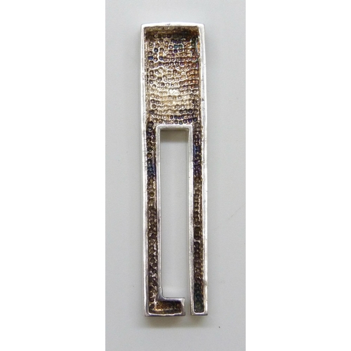 7170 - A silver ingot style necklace pendant, hallmarked, 5.4cm, 13g