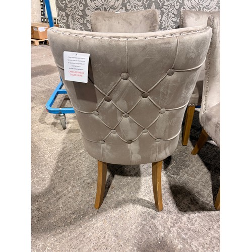 3061 - A set of 4 Hugo taupe dining chairs *This lot is subject to VAT