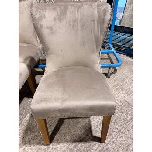 3061 - A set of 4 Hugo taupe dining chairs *This lot is subject to VAT