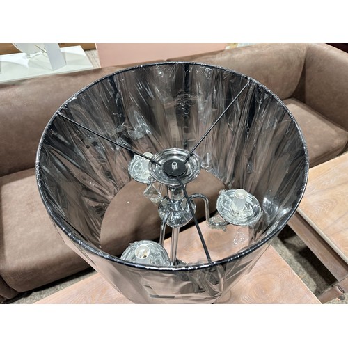 3074 - A chrome table lamp with black shade (damaged base)