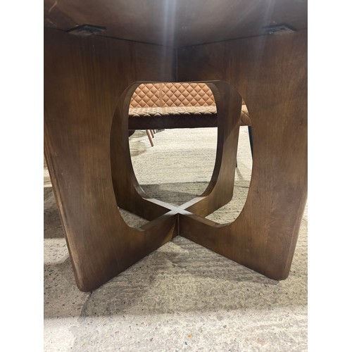 3078 - A dark mango wood square dining table *This lot is subject to VAT