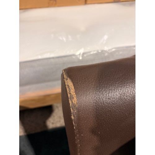 3090 - A Serena 2 seater brown reclining sofa with recline & ratchet headrest (damaged/worn), original RRP ... 