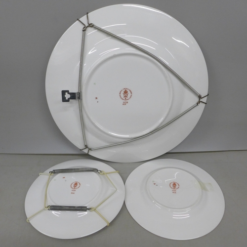 2002 - Two Royal Crown Derby 1128 Imari plates, 16cm, and one large example, 27cm, (second)