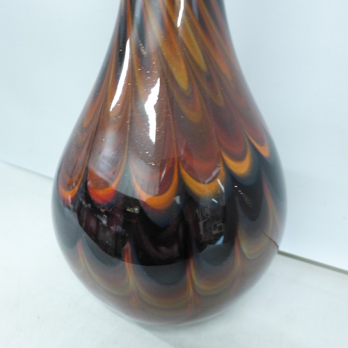 2005 - A large studio art glass swirl pattern vase, possibly Murano, 45.5cm