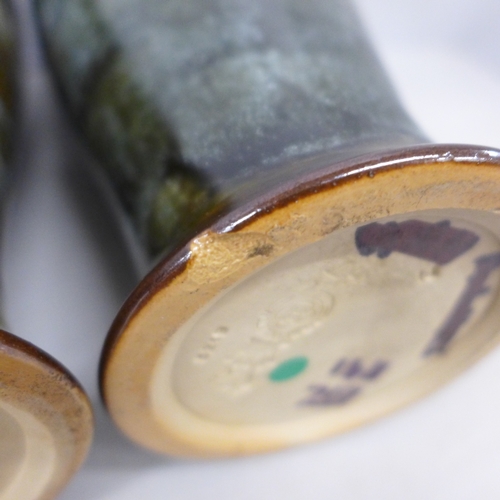 2009 - A pair of Royal Doulton stoneware vases, Emily Welch, 26cm