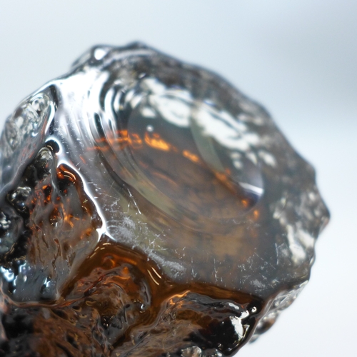 2028 - A Whitefriars glass bark pattern vase, Geoffrey Baxter, 18cm