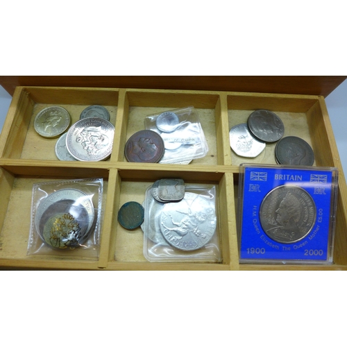 2042 - A collection of coins, banknotes, etc.