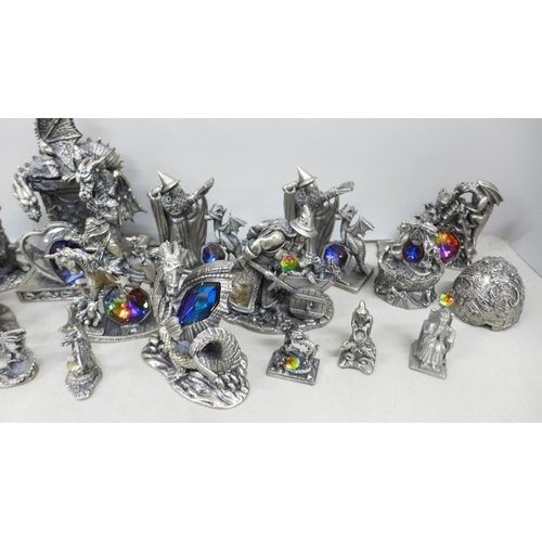 2045 - A collection of Myth and Magic WAPW pewter figures, 23 in total including Bewitched 1997