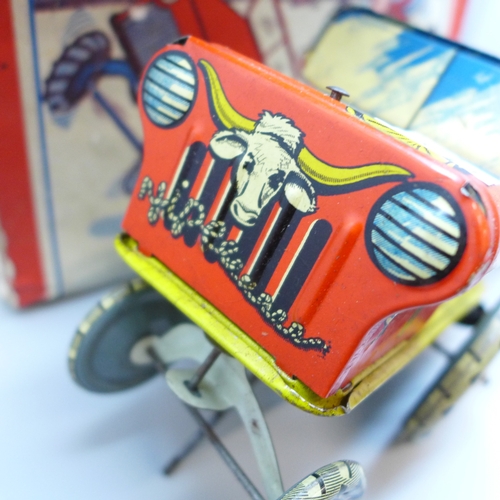 2049 - A vintage tin-plate toy, Yipee-I-Aaay, Rodeo Jo, made in England, box a/f