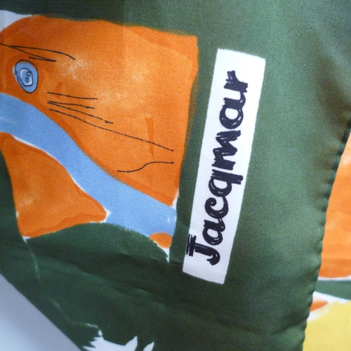 2050 - A collection of vintage scarves including Jacqmar, Oscar, Sitmar Cruises and silk examples