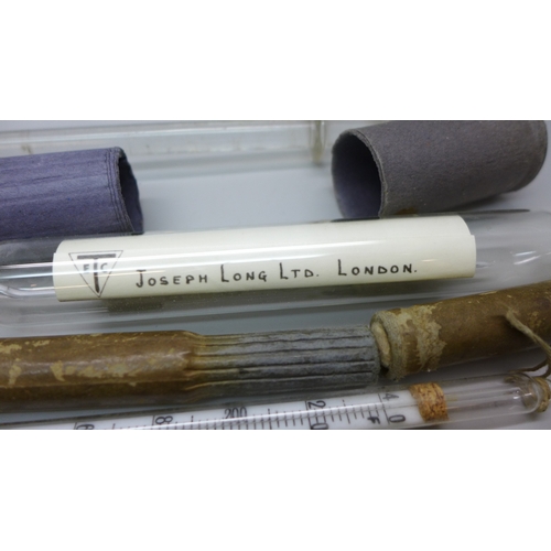 2059 - A boxed Standard Saccharometer, other hydrometers and a brass barrel tap