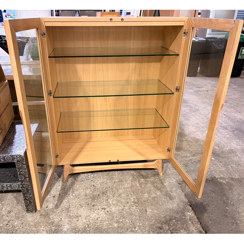 3069 - An oak glass door display unit with integrated LED lights