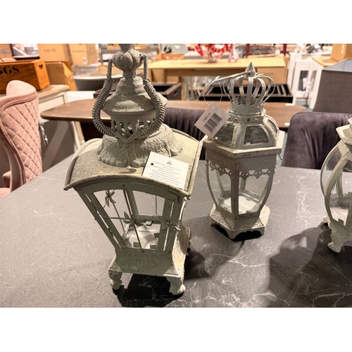 3083 - Five grey rustic style lanterns