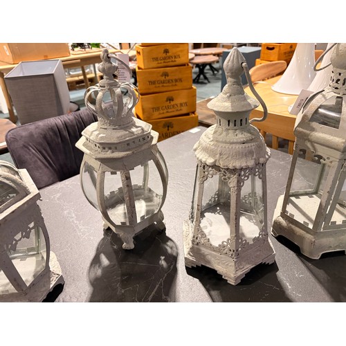 3083 - Five grey rustic style lanterns