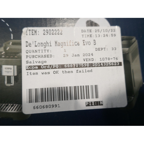 6002 - A Delonghi Magnifica Evo coffee machine, original RRP £449.99 + VAT (376-103) *This lot is subject t... 