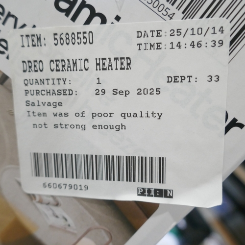 6019 - A Dreo ceramic heater with remote (376-70) *This lot is subject to VAT