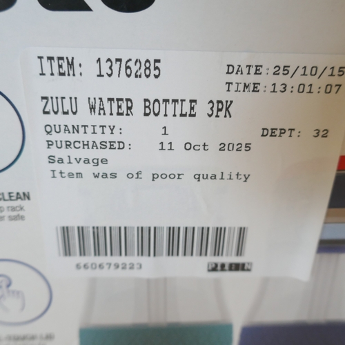 6029 - A Flash Speedmop, three Zulu water bottles and a Thermoflask stainless steel water bottle (376-57,65... 