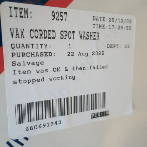 6053 - A Vax corded spot washer (376-391) *This lot is subject to VAT
