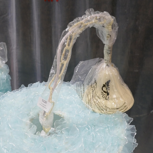 3081 - A pair of light blue ceiling pendants