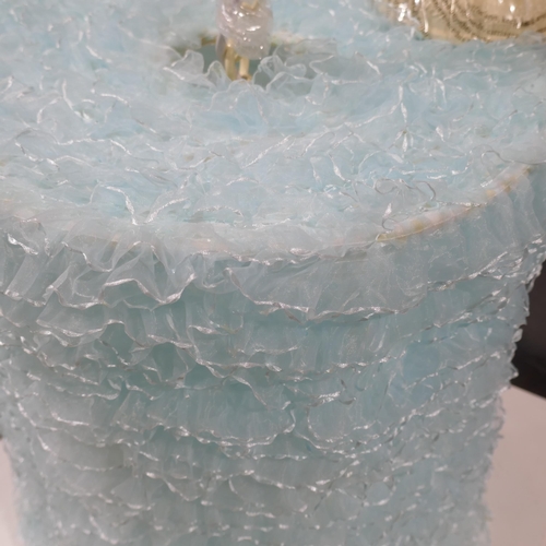 3081 - A pair of light blue ceiling pendants