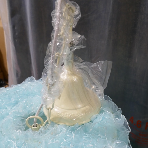 3081 - A pair of light blue ceiling pendants