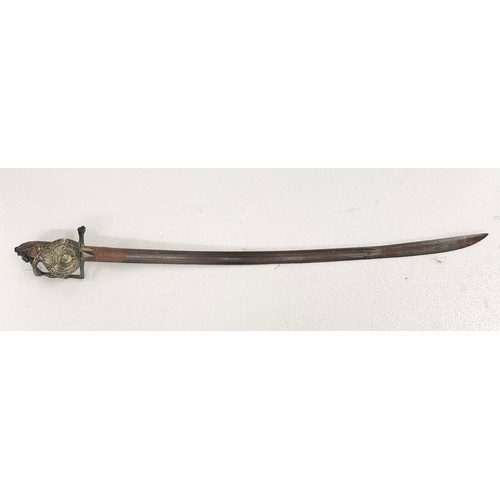 2316 - A Scottish sword possibly 18th Century, etched blade, with motto to hilt 'Nemo me impune lacessit', ...