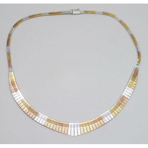 7102 - An Italian silver gilt necklace, 19g, 40.5cm