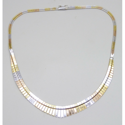 7102 - An Italian silver gilt necklace, 19g, 40.5cm