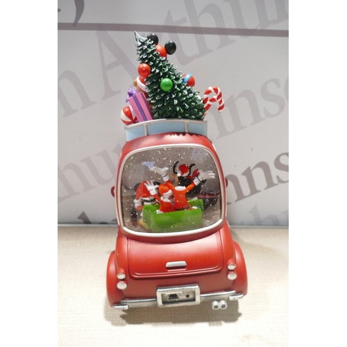 6014 - An LED christmas spinning car water dome ( missing wheel), (377-38) *This lot is subject to VAT