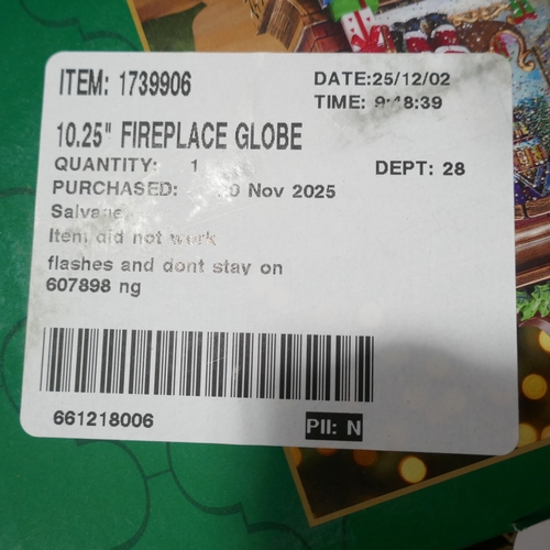 6016 - A Fireplace Christmas glitter globe  (377-33) *This lot is subject to VAT