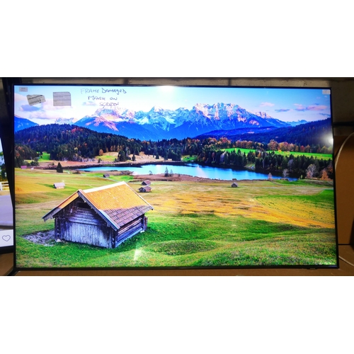6219 - A Samsung 65” Crystal UHD 4K television with remotes - model no - 65AU9000 (Frame damage/mark on scr... 