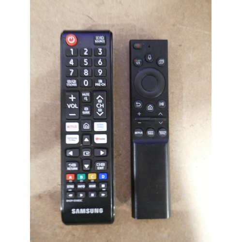 6219 - A Samsung 65” Crystal UHD 4K television with remotes - model no - 65AU9000 (Frame damage/mark on scr... 