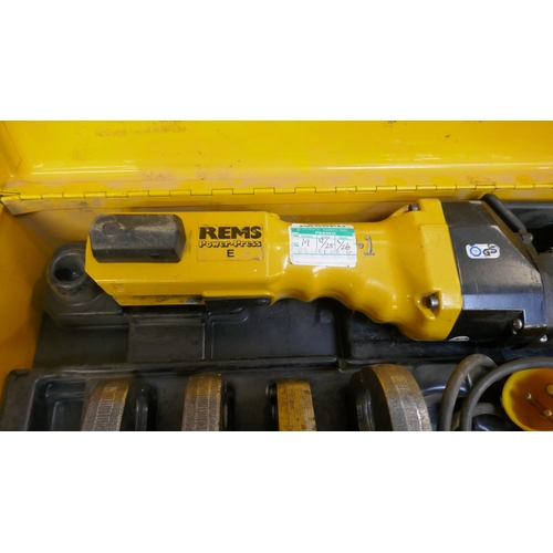 A Rems Power-Press pipe threader with attachments