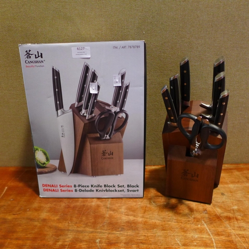 6127 - A Cangshan knife block with knives, (378-372) *This lot is subject to VAT