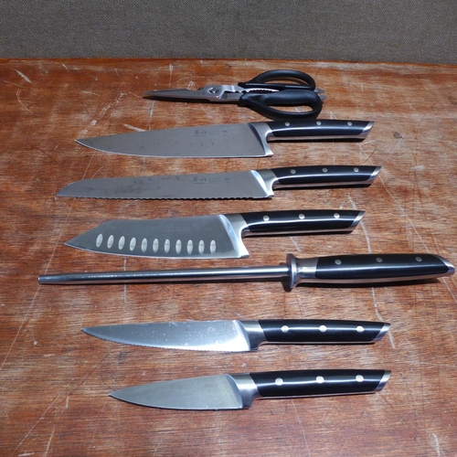 6127 - A Cangshan knife block with knives, (378-372) *This lot is subject to VAT