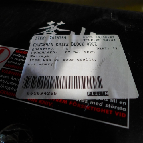 6127 - A Cangshan knife block with knives, (378-372) *This lot is subject to VAT