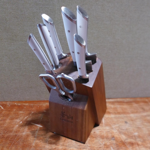6128 - A Cangshan knife block with knives (377-151) *This lot is subject to VAT