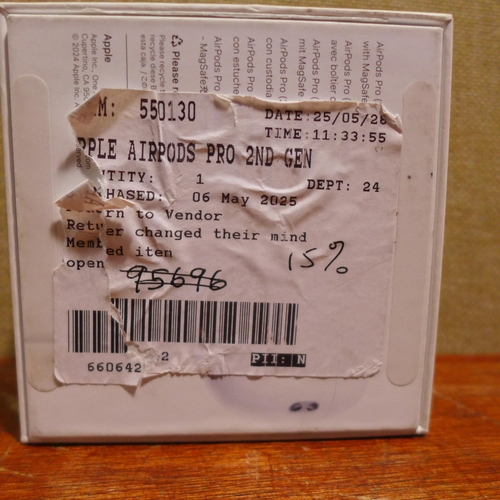 6170 - A pair of Apple Airpods Pro 2nd Generation - model no - MTJV3ZM/A USB-C, original RRP £179.99 + VAT ... 