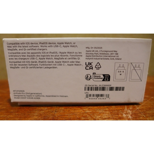 6175 - A pair of Apple Airpods Pro 2nd Generation - model no - MTJV3ZM/A USB-C, original RRP £179.99 + VAT ... 