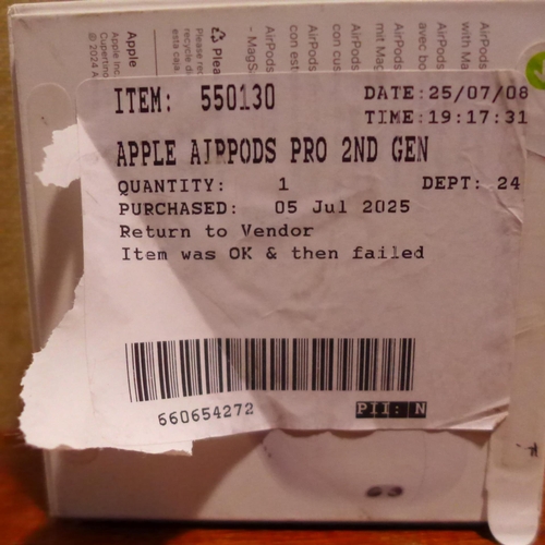 6175 - A pair of Apple Airpods Pro 2nd Generation - model no - MTJV3ZM/A USB-C, original RRP £179.99 + VAT ... 