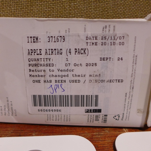 6178 - Four Apple AirTags,  - model no. - MX542ZM/A (378-388) *This lot is subject to VAT