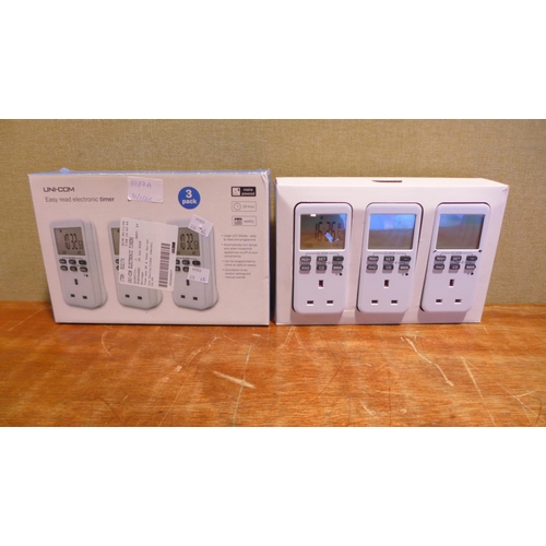 6187A - A pack of 3 Uni-Com electronic timers (378-45) *This lot is subject to VAT