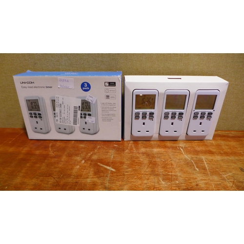 6187A - A pack of 3 Uni-Com electronic timers (378-45) *This lot is subject to VAT