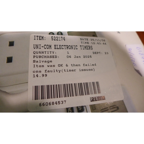 6187A - A pack of 3 Uni-Com electronic timers (378-45) *This lot is subject to VAT
