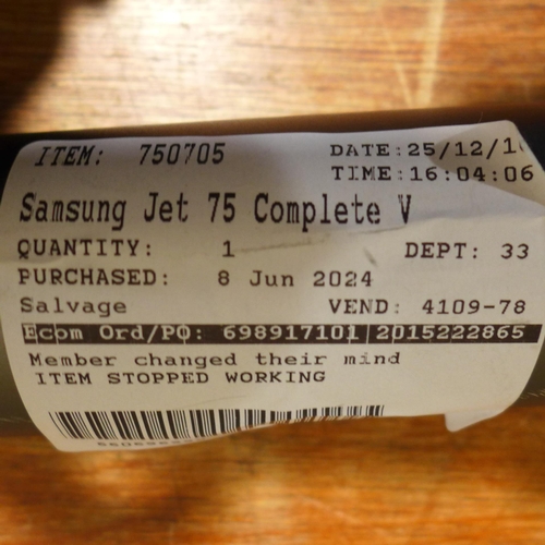 6194 - A Samsung Jet 75 stick vacuum cleaner with charger, original RRP £249.99 + VAT (378-434) *This lot i... 