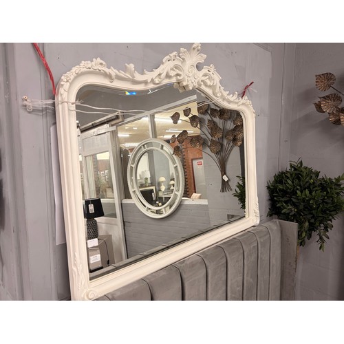 3248 - A white Laura Ashley overmantle mirror