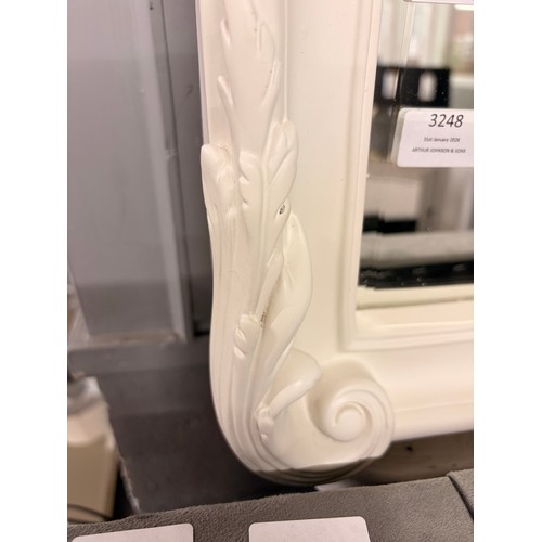 3249 - A white Laura Ashley overmantle mirror